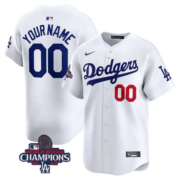 Mens Los Angeles Dodgers ACTIVE PLAYER Custom White 2024 World Series Champions Home Limited Stitched Baseball Jersey->customized mlb jersey->Custom Jersey